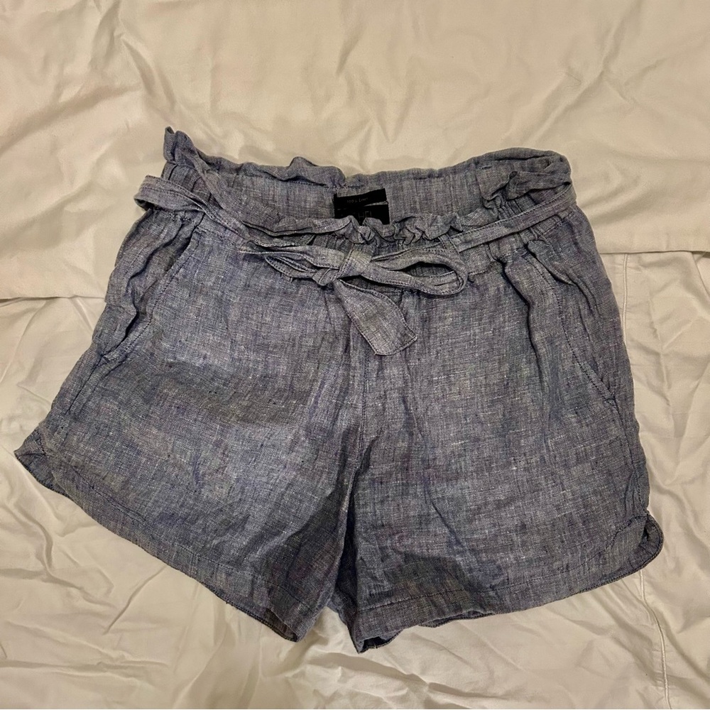 Rachel Zoe Linen Paper Bag Shorts sz S